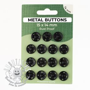 Boutons Pression METAL 14 mm black