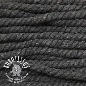 Cordon coton macramé 12 mm anthracite