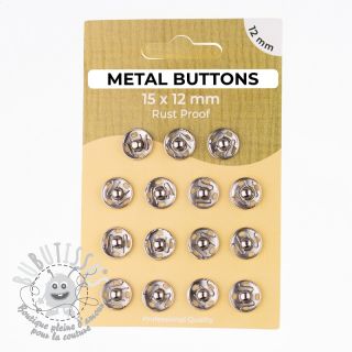 Boutons Pression METAL 12 mm silver