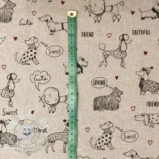 Tissu déco Linenlook Sweet doggie friends