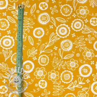 Tissu déco Folklore flower yellow