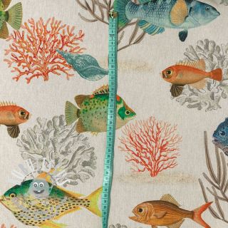 Tissu déco Linenlook premium Reef Fish digital print