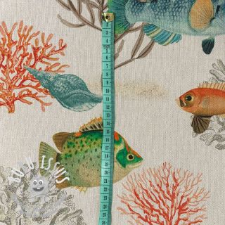 Tissu déco Linenlook premium Reef Fish digital print