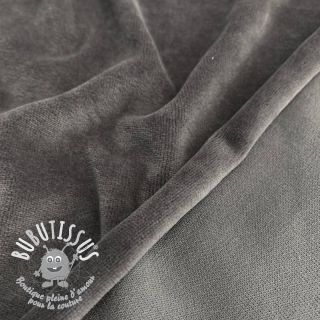 Tissu velours jersey dark grey
