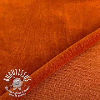 Tissu velours jersey orange