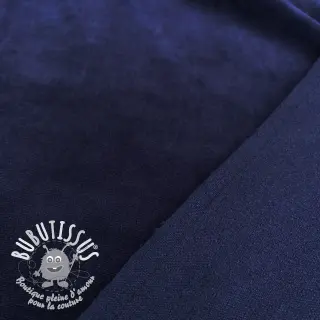 Tissu velours jersey marine