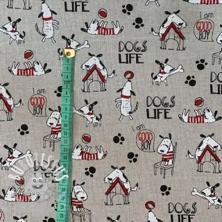 Tissu déco Linenlook Dogs life