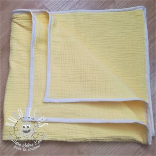 Tissu double gaze/mousseline soft yellow ORGANIC