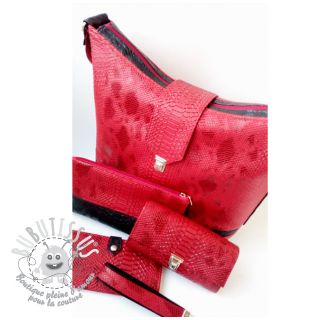 Simili cuir COBRA rouge