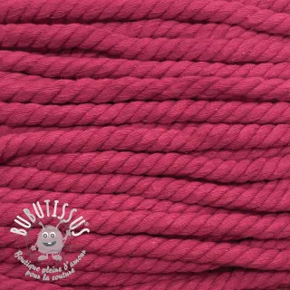 Cordon coton macramé 12 mm fuchsia