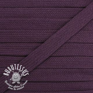 Cordon coton tubulaire plat 13 mm violet