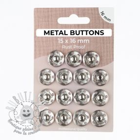 Boutons Pression METAL 16 mm silver