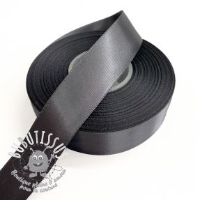 Ruban satin double face 25 mm dark grey