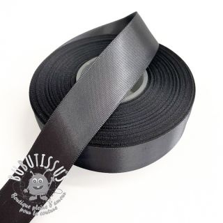 Ruban satin double face 25 mm dark grey
