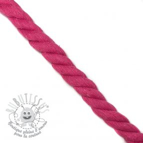 Cordon coton macramé 2,5 cm fuchsia