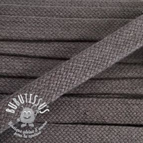 Cordon coton tubulaire plat 15 mm dark grey