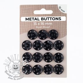 Boutons Pression METAL 16 mm black