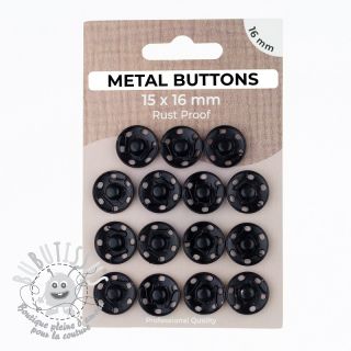 Boutons Pression METAL 16 mm black