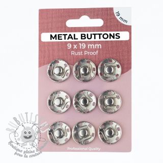 Boutons Pression METAL 19 mm silver