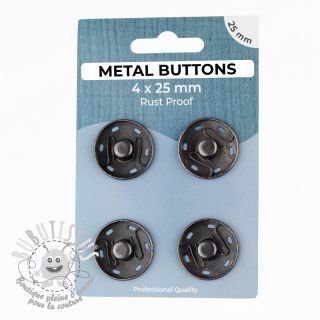 Boutons Pression METAL 25 mm anthracite