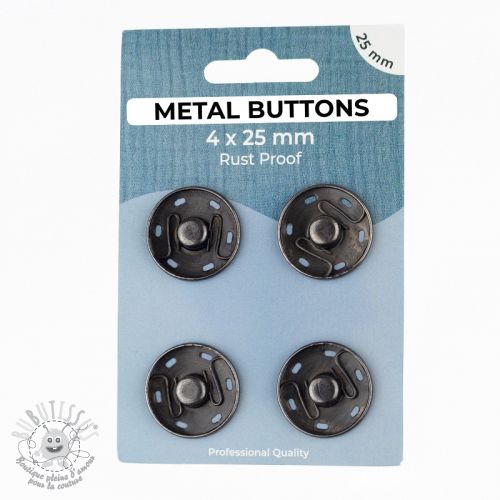 Boutons Pression METAL 25 mm anthracite