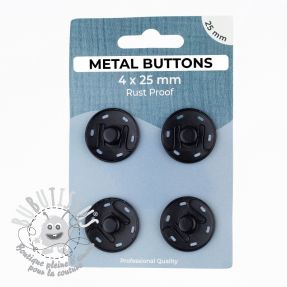 Boutons Pression METAL 25 mm black