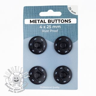 Boutons Pression METAL 25 mm black