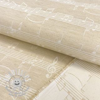 Tissu déco jacquard Music notes lyrics metallic