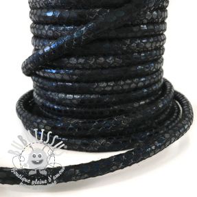 Cordon faux cuir Snake black