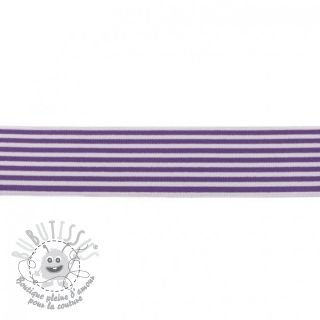 Élastique lisse 4 cm Stripe purple