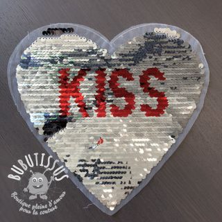 Applique sequin reversible Heart kiss