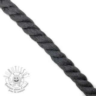 Cordon coton macramé 2,5 cm dark grey