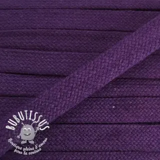 Cordon coton plat 15 mm purple