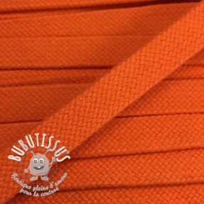 Cordon coton plat 15 mm orange