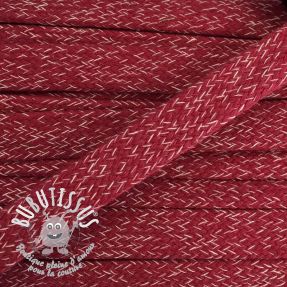 Cordon coton plat 20 mm melange red