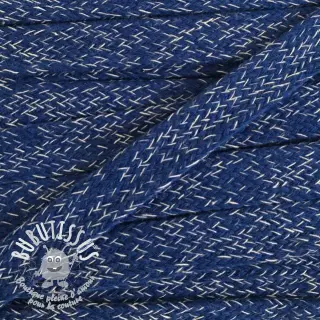 Cordon coton plat 15 mm melange navy