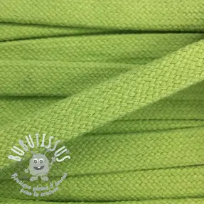 Cordon coton tubulaire plat 15 mm lime
