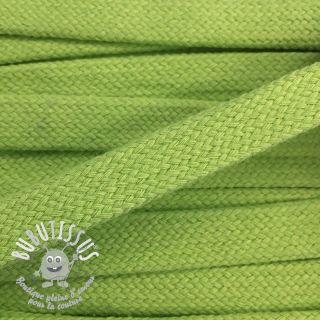 Cordon coton tubulaire plat 15 mm lime