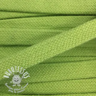 Cordon coton tubulaire plat 15 mm lime