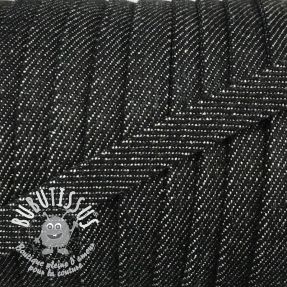 Cordon coton plat 10 mm Denim black