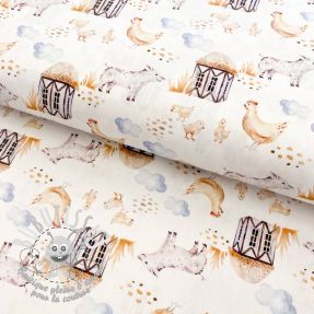 Tissu coton Snoozy fabrics Farm style Piggy digital print