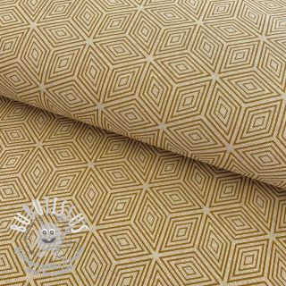 Tissu déco Linenlook Blocks 3D Illusion golden yellow