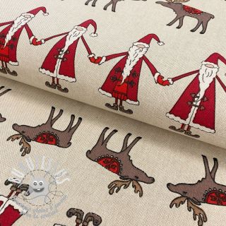 Tissu déco Linenlook Santa and moose