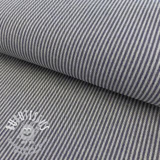 Tissu déco DOBBY Colored stripe navy blue