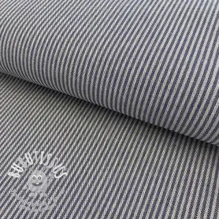 Tissu déco DOBBY Colored stripe navy blue