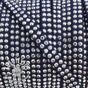 Cordon en suede avec strass dark blue