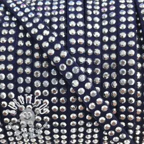 Cordon en suede avec strass dark blue