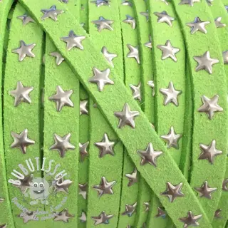 Cordon en suede étoiles lime