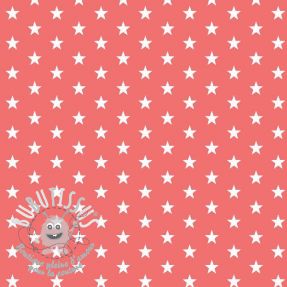 Tissu coton Petit stars coral