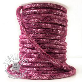 Cordon en suede Glitter fuchsia